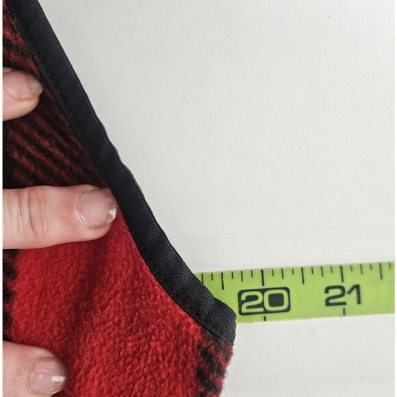 Chaps Sport Medium Women Buffalo Plaid Vest 80s Outdoor Cabincore Fleece Rustic - Picture 7 of 8